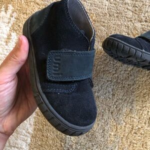 Umi Navy Blue Suede Leather Toddler Walker Shoes